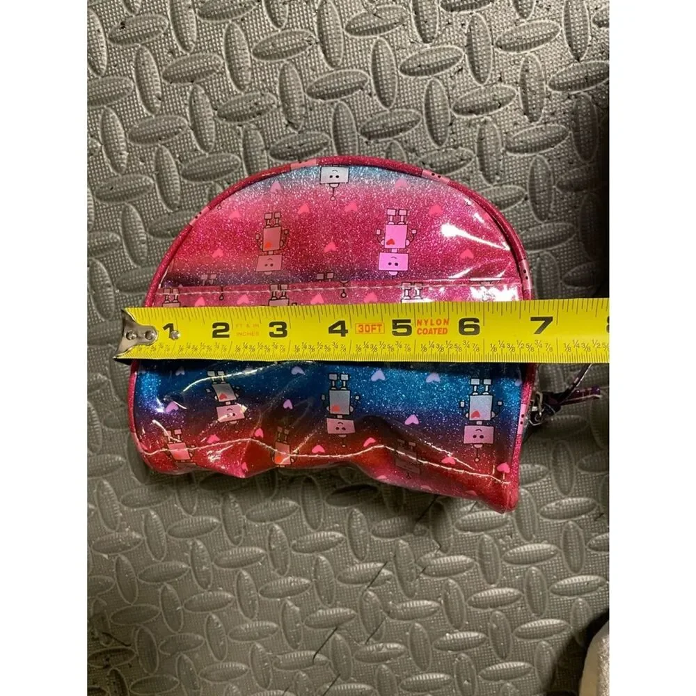 Kids Robot Glitter Cosmetic Bag - Pink & Blue